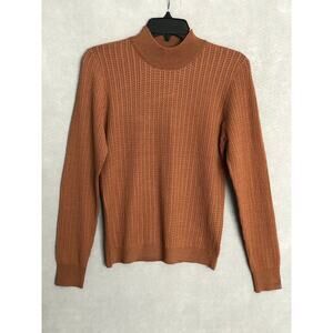 Elie. Elie Tahari Mock Neck Sweater Long Sleeve Women's Small Brown NEW